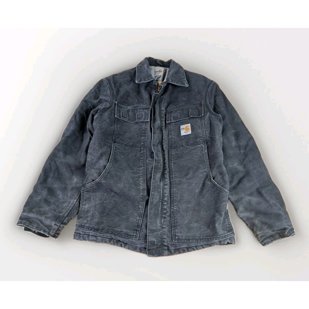 Carhartt FR 101618 Black Duck Traditional Arctic Coat Jacket Mens Small Faded